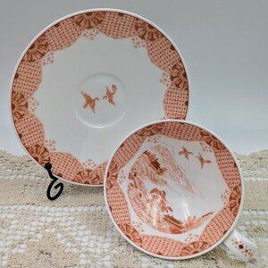 Porcelain Tea Cup & Saucer Set - Nikko Japan 100th Anniversary Kutani Collection